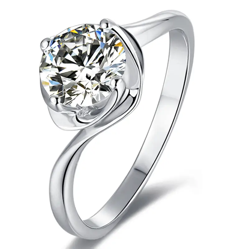 M29ATWIST braccio gemme 1ct moissanite oro placcato 925 anello solitario in argento sterling 1