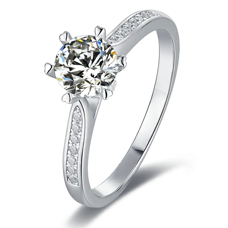 M26A Micro Inlay in buona fortuna 1ct Moissanite Gold Plaked 925 Sterling Silver Solitaire Anello 1