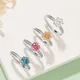 Moissanite Sterling Silver Wedding Rings with GRA Certificate 5