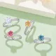 Moissanite Sterling Silver Wedding Rings with GRA Certificate 6