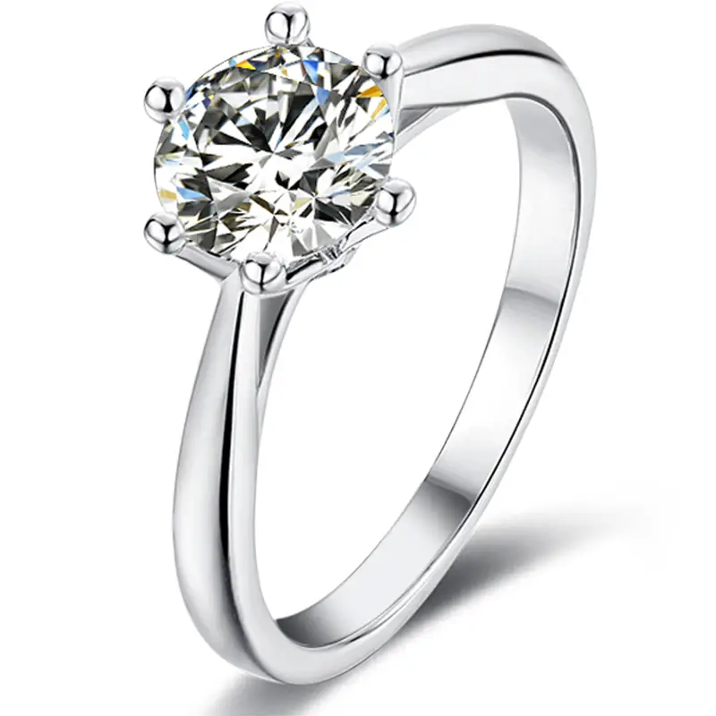 M22A La corona 1ct anello solitario in oro moissanite 925 in argento sterling 1
