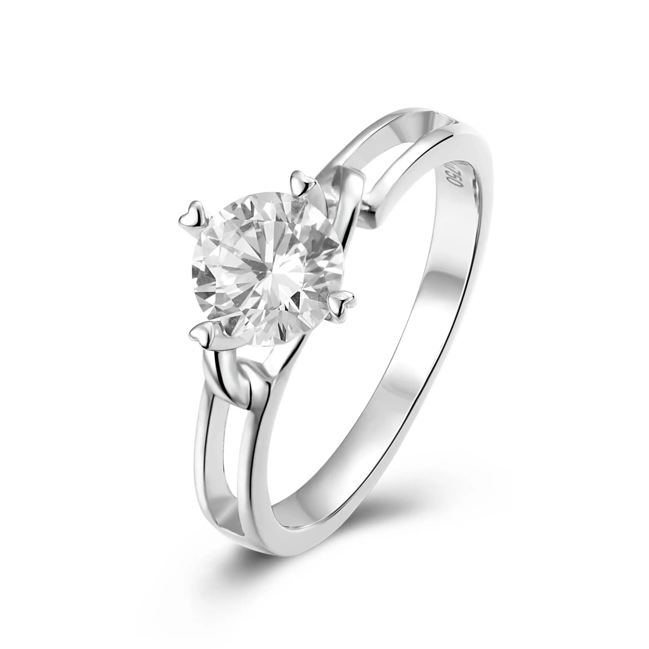 M15A Απλά στρίψιμο λουλούδια 1CT Moissanite Χρυσό 925 Δαχτυλίδι από ασήμι Silver Silver 1