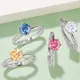 Moissanite Silver Engagement Ring with GRA Certificate 6