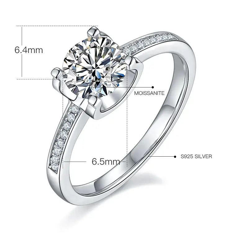 Messi Jewelry | Modern silver moissanite engagement rings suppliers 2
