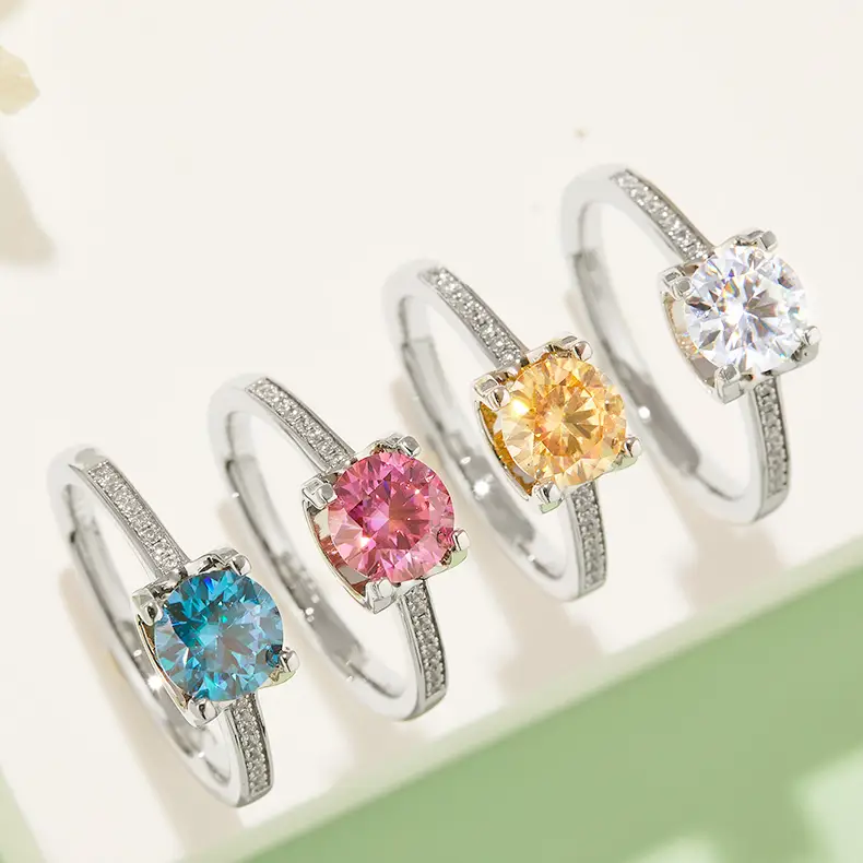 Messi Jewelry | Modern silver moissanite engagement rings suppliers 5