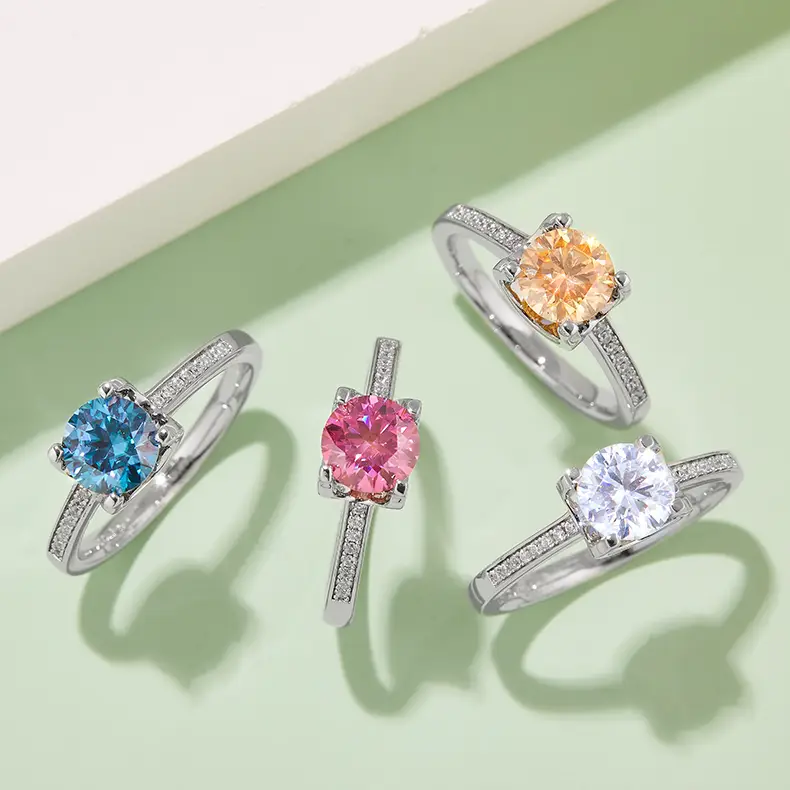 Messi Jewelry | Modern silver moissanite engagement rings suppliers 6
