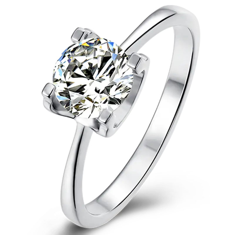 M04A Classic Ox Head 1ct Moissanite Gold Plaked 925 Sterling Silver Solitaire Anello 1