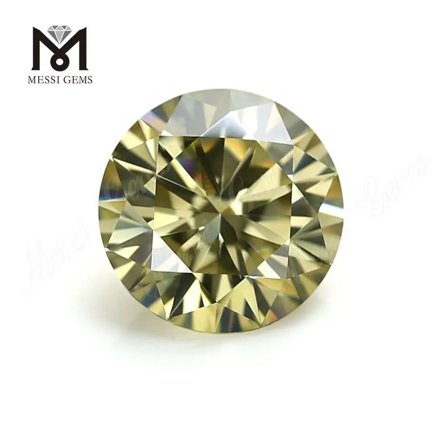 Gioielli Messi - Messi Gems Prezzo all'ingrosso Gioielli che producono VVS Round 12mm giallo Moissanite Round 1