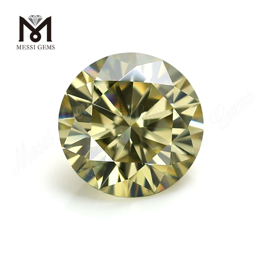 Messi Jewelry - Messi Gems wholesale price jewelry making VVS round 12mm yellow moissanite Round 10