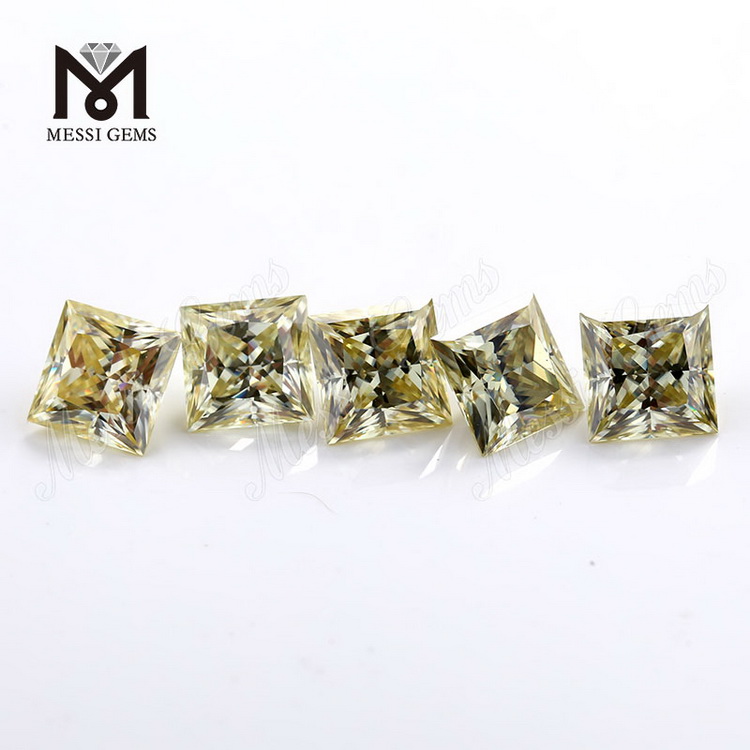 Messi Jewelry - Messi Gems wholesale price jewelry making yellow square 10*10mm moissanite diamond Square 14