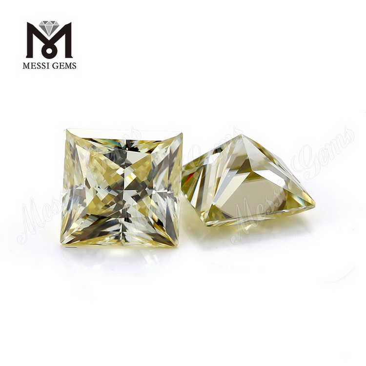 Messi Jewelry - Messi Gems wholesale price jewelry making yellow square 10*10mm moissanite diamond Square 12