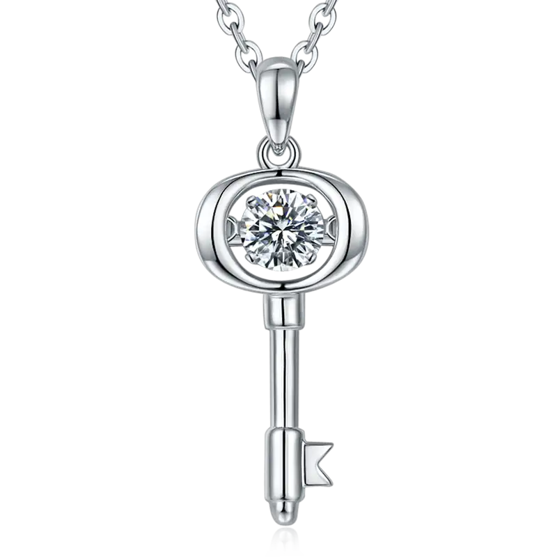 VECCHI CLASSI CLASSI 0,5 CT MOISSanite in oro bianco placcato 925 collana di moissanite in argento sterling 1