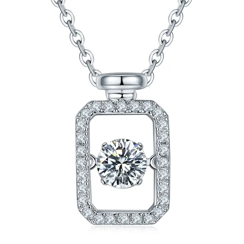 VECCHI CLASSI CLASSI 0,5 CT MOISSanite in oro bianco placcato 925 collana di moissanite in argento sterling 1