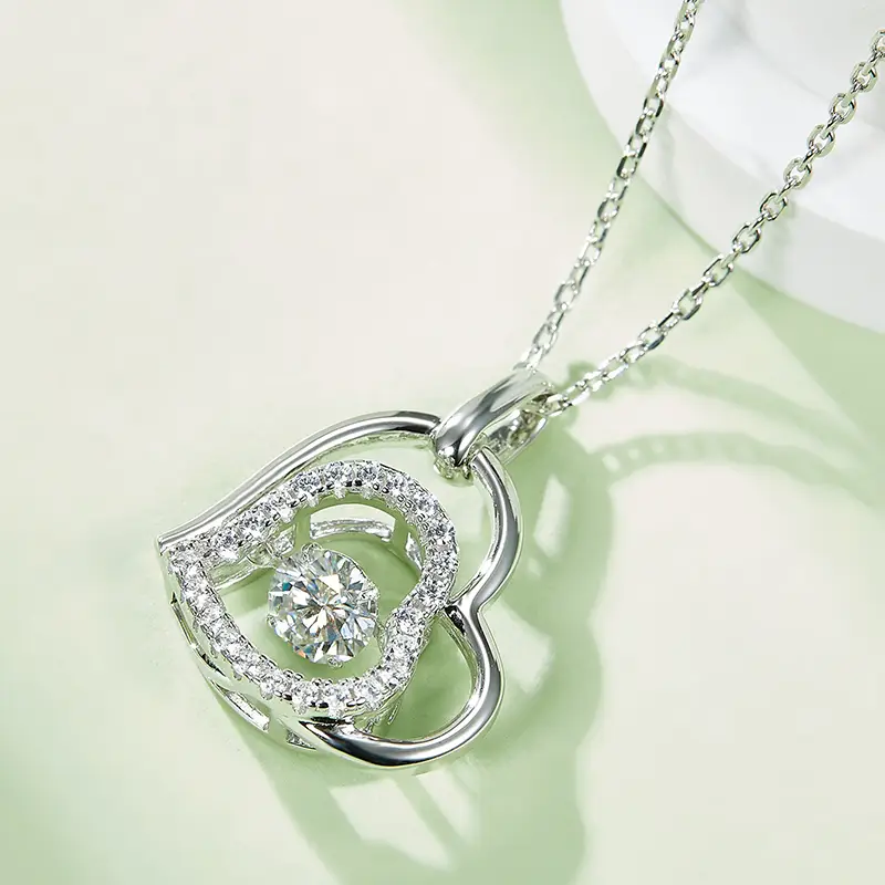 silver moissanite pendant at Wholesale Prices | Messi Jewelry 4