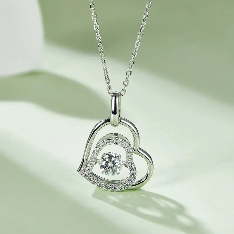 silver moissanite pendant at Wholesale Prices | Messi Jewelry 2