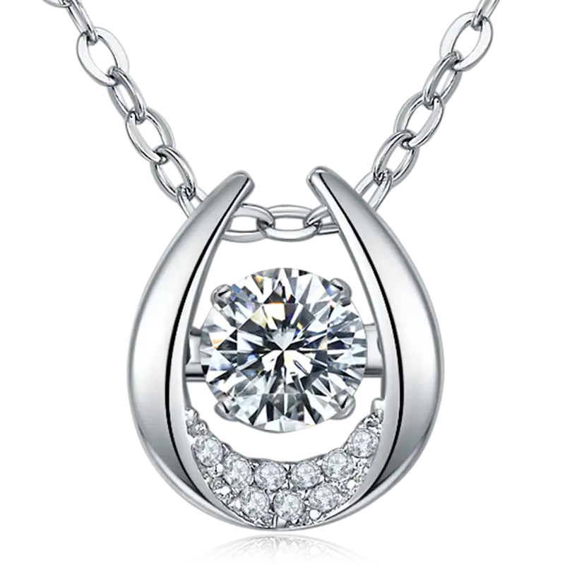VECCHI CLASSI CLASSI 0,5 CT MOISSanite in oro bianco placcato 925 collana di moissanite in argento sterling 1