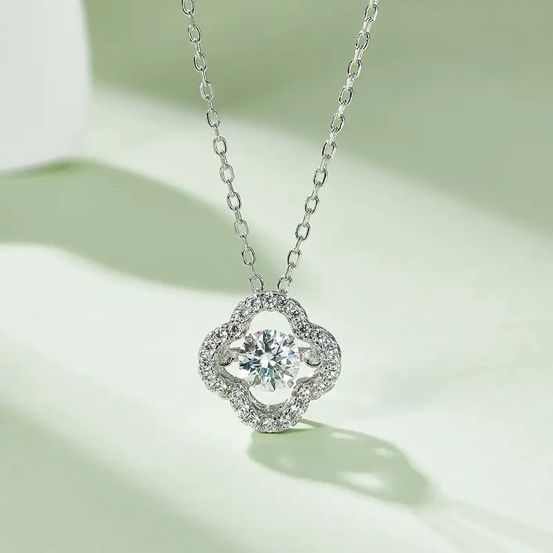 Silver Moissanite Pendant with GRA Certificate 3
