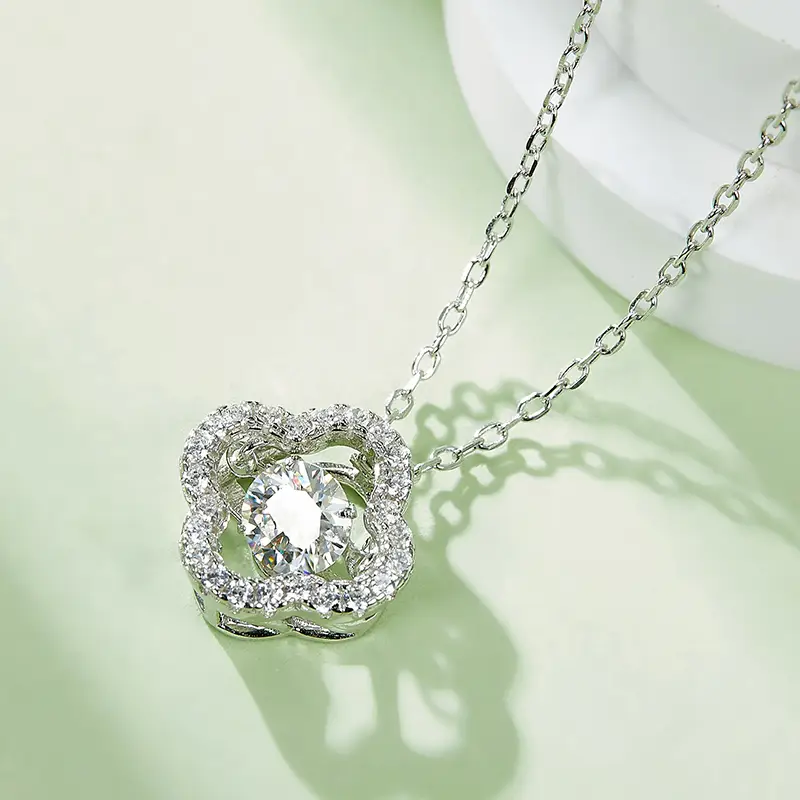 Silver Moissanite Pendant with GRA Certificate 5