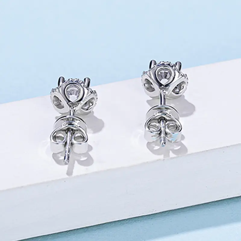 moissanite silver earrings at Wholesale Prices | Messi Jewelry 5