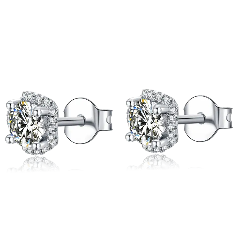 moissanite silver earrings at Wholesale Prices | Messi Jewelry 2