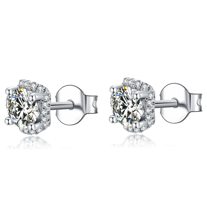 moissanite silver earrings at Wholesale Prices | Messi Jewelry 2