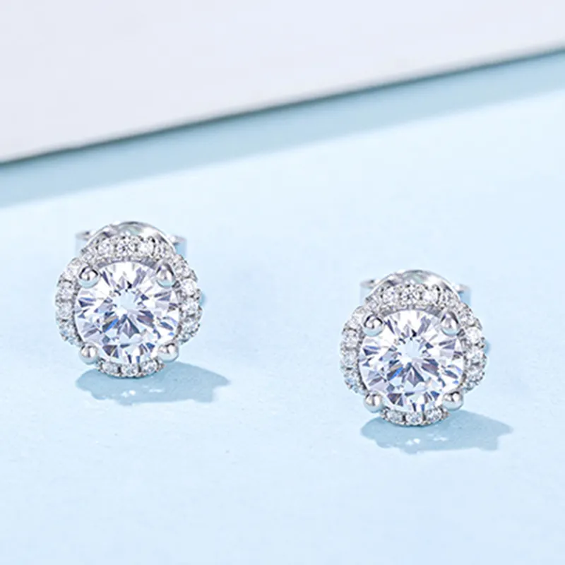 moissanite silver earrings at Wholesale Prices | Messi Jewelry 3