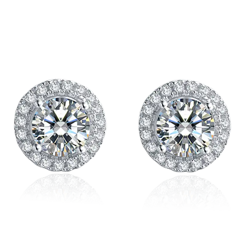 Classici S16A Classici da 0,5 CT MOISSANITE ORGO DI MOISSANITE Sterling in oro bianco moissanite 925. 1