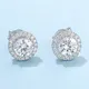 Moissanite Sterling Silver Stud Earrings with GRA Certificate 3
