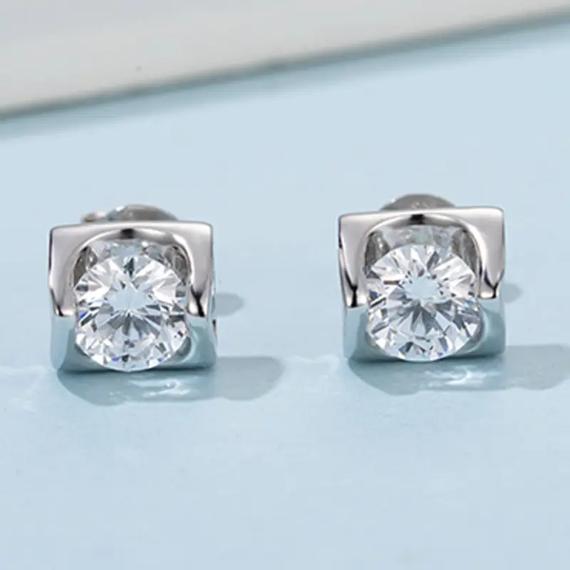 Custom moissanite earrings sterling silver series Manufacturer | Messi Jewelry 5