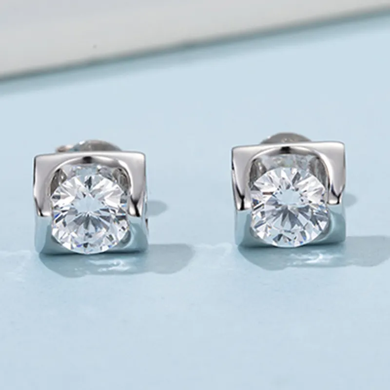 Custom moissanite earrings sterling silver series Manufacturer | Messi Jewelry 5