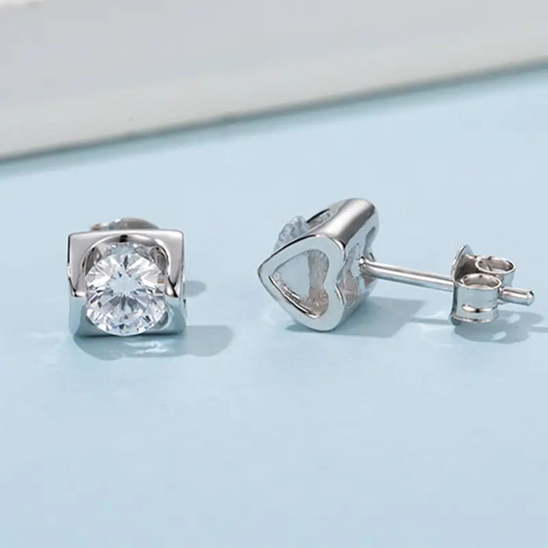 Custom moissanite earrings sterling silver series Manufacturer | Messi Jewelry 4
