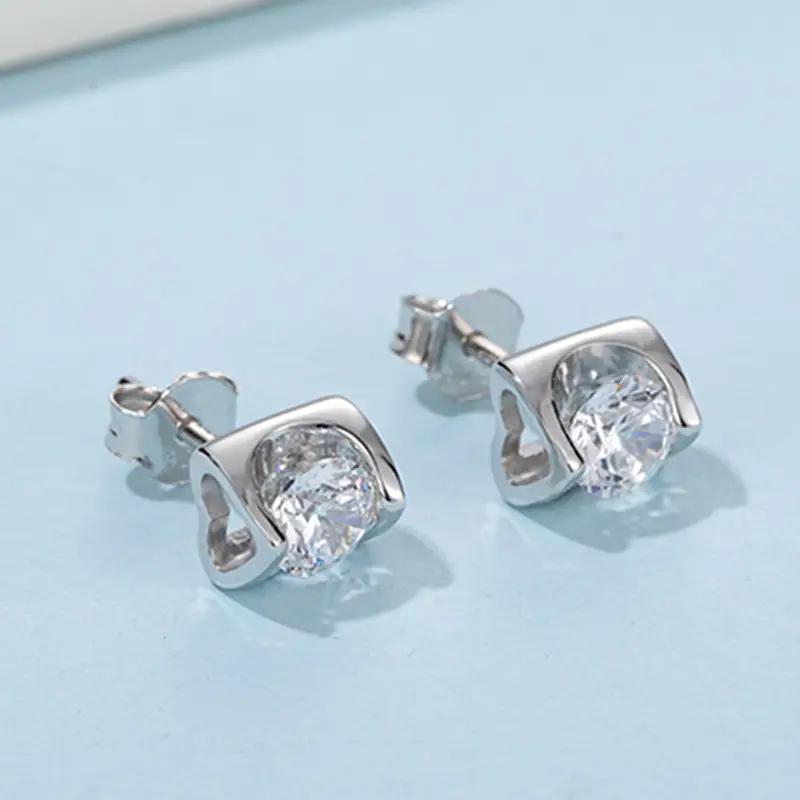 Custom moissanite earrings sterling silver series Manufacturer | Messi Jewelry 3