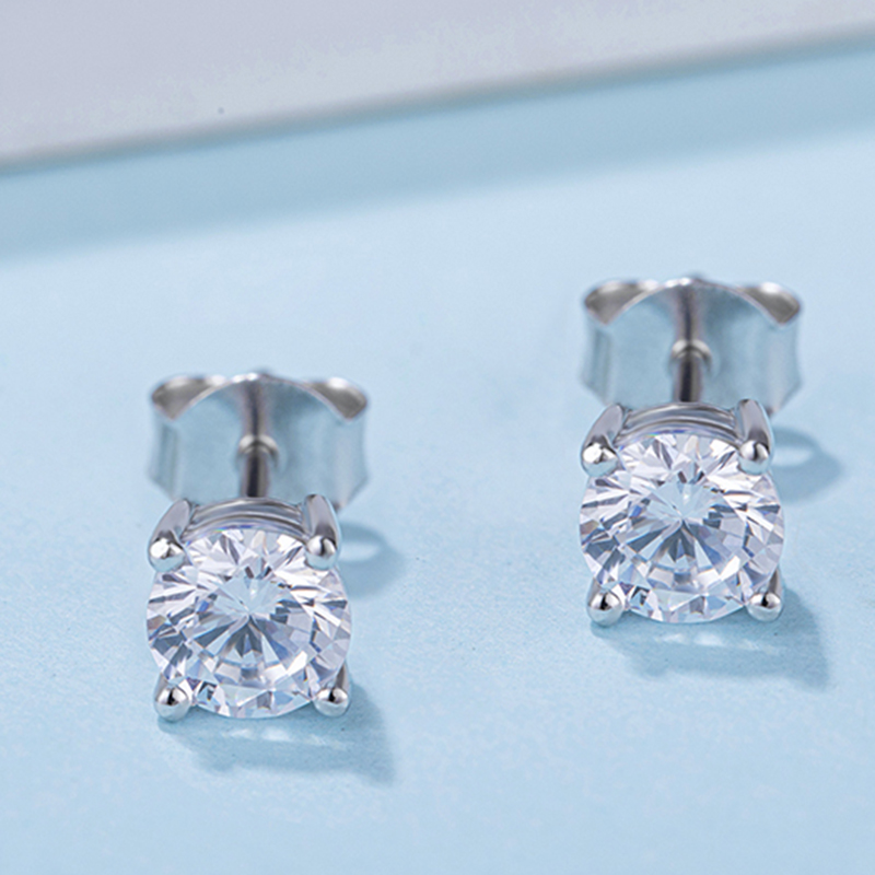 Custom sterling silver moissanite earrings suppliers Manufacturer | Messi Jewelry 8