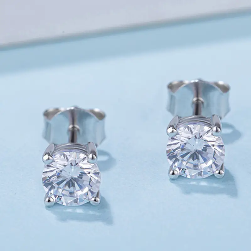 Custom sterling silver moissanite earrings suppliers Manufacturer | Messi Jewelry 5