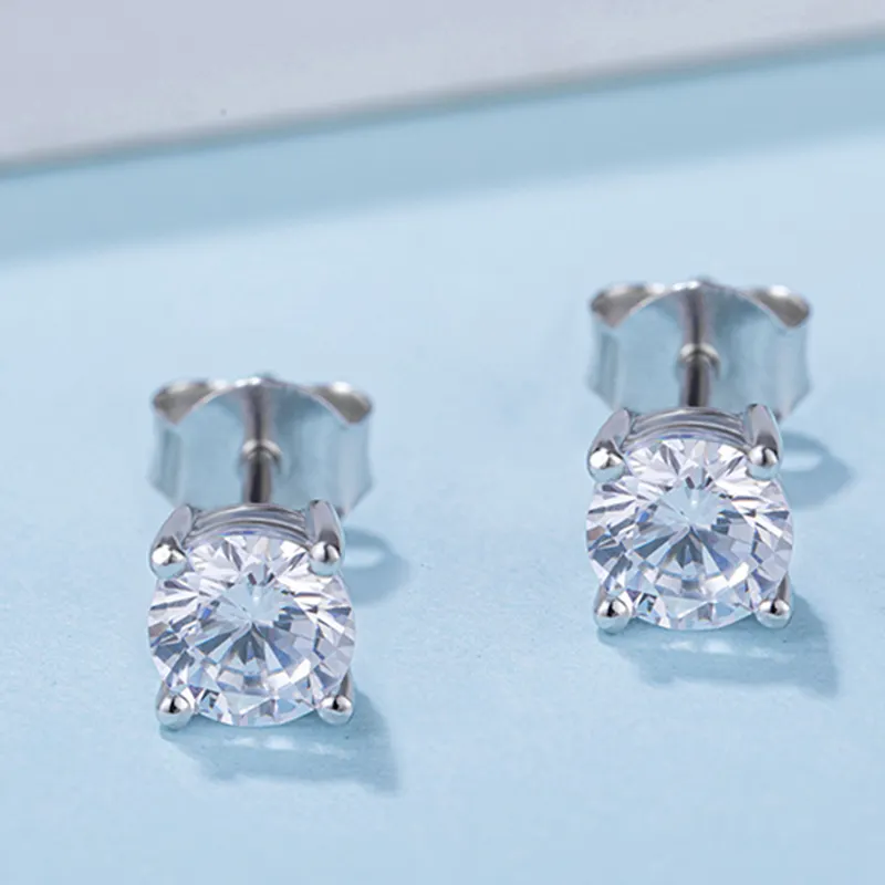 Custom sterling silver moissanite earrings suppliers Manufacturer | Messi Jewelry 5