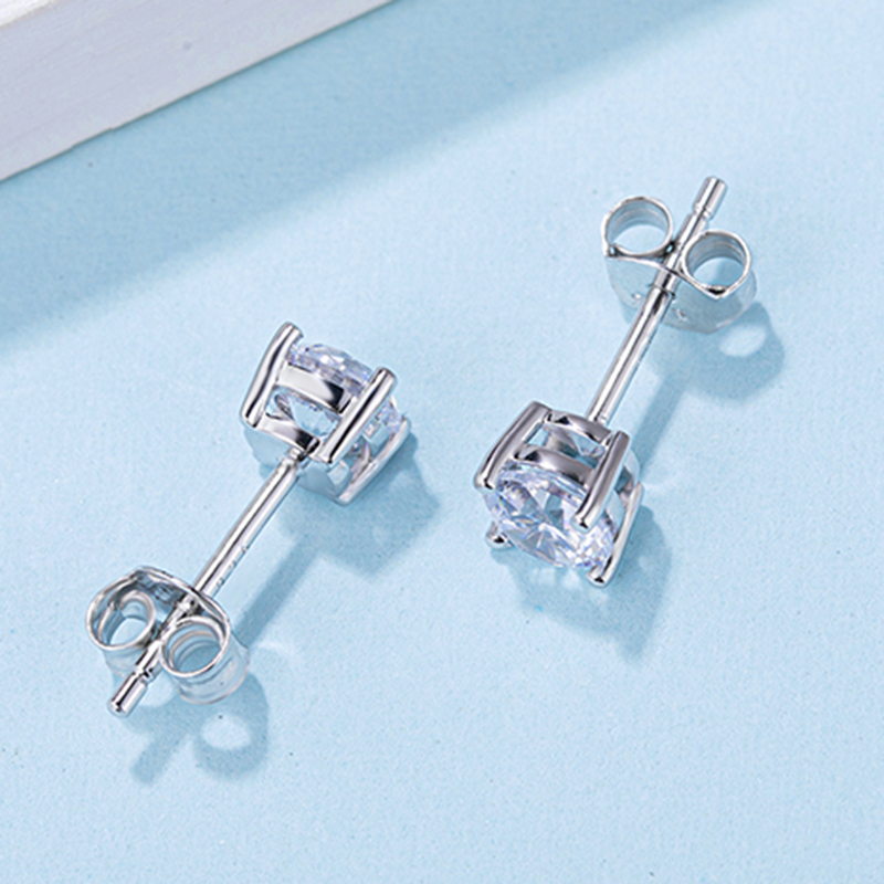 Custom sterling silver moissanite earrings suppliers Manufacturer | Messi Jewelry 7