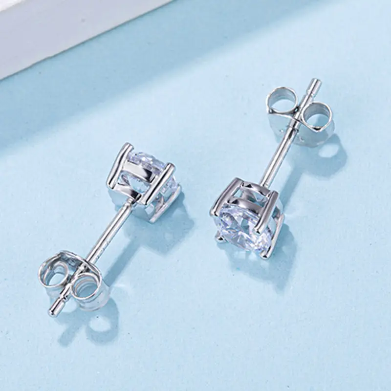 Custom sterling silver moissanite earrings suppliers Manufacturer | Messi Jewelry 3