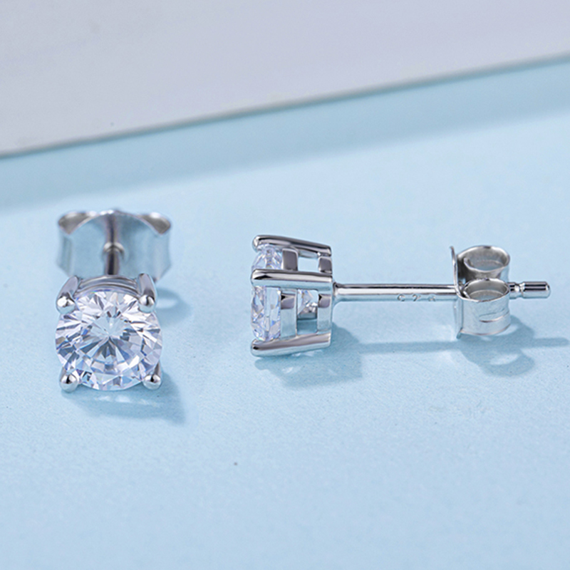Custom sterling silver moissanite earrings suppliers Manufacturer | Messi Jewelry 6