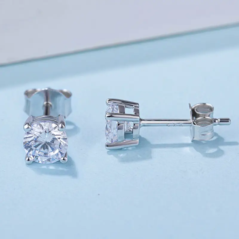 Custom sterling silver moissanite earrings suppliers Manufacturer | Messi Jewelry 4