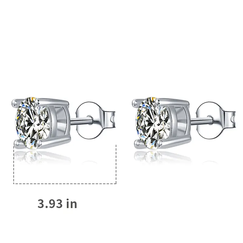 Custom sterling silver moissanite earrings suppliers Manufacturer | Messi Jewelry 2