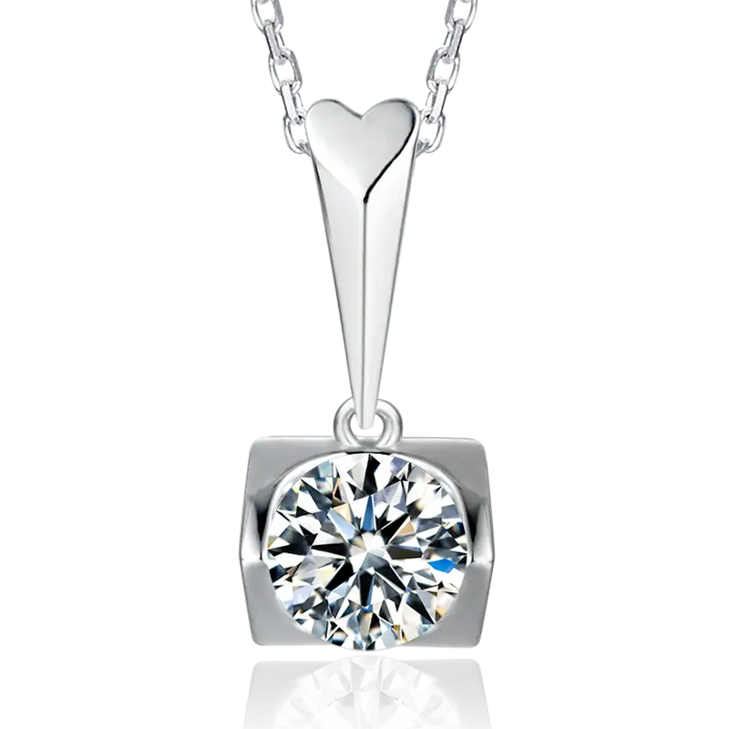 O05A CLASSICS 1CT MOISSanite in oro bianco placcato 925 collana in moisanite in argento sterling 1