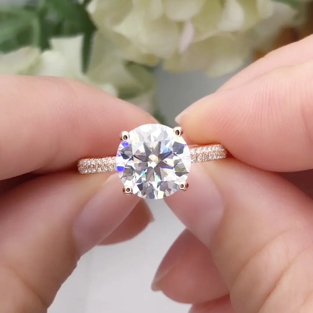 MSR-599 925 Cincin Moissanite Berlapis Mawar Perak-Perhiasan messi 1