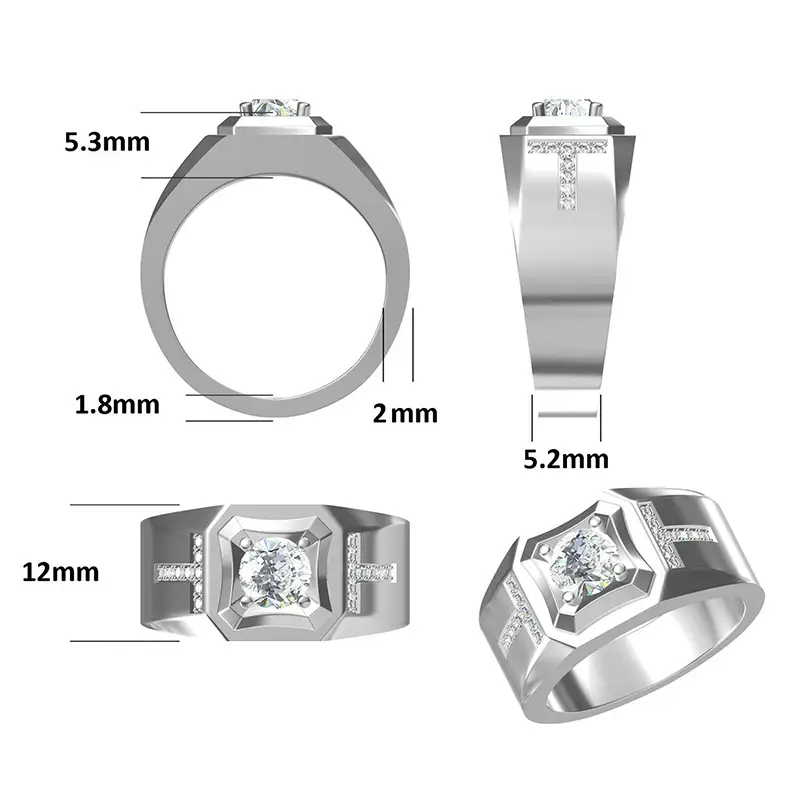 mens moissanite rings at Wholesale Prices | Messi Jewelry 2