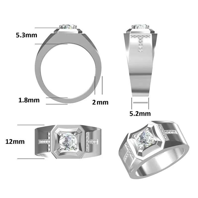 mens moissanite rings at Wholesale Prices | Messi Jewelry 2