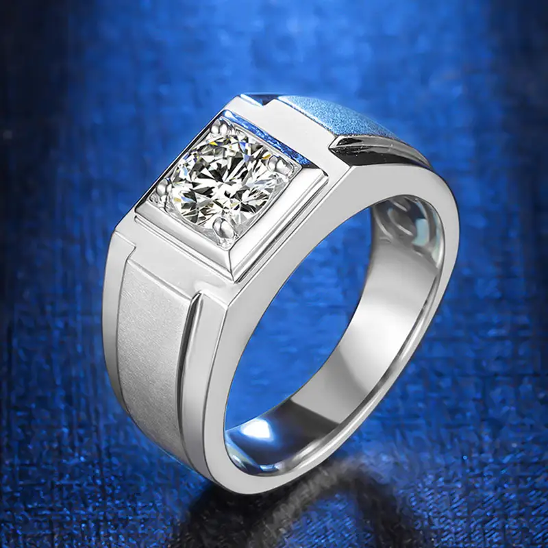 Moissanite Men's Ring with GRA Certificate 6