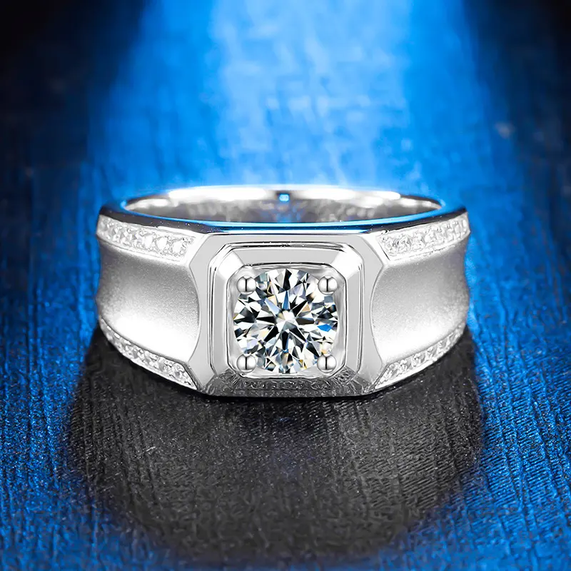Custom mens moissanite rings highly rated Manufacturer | Messi Jewelry 4
