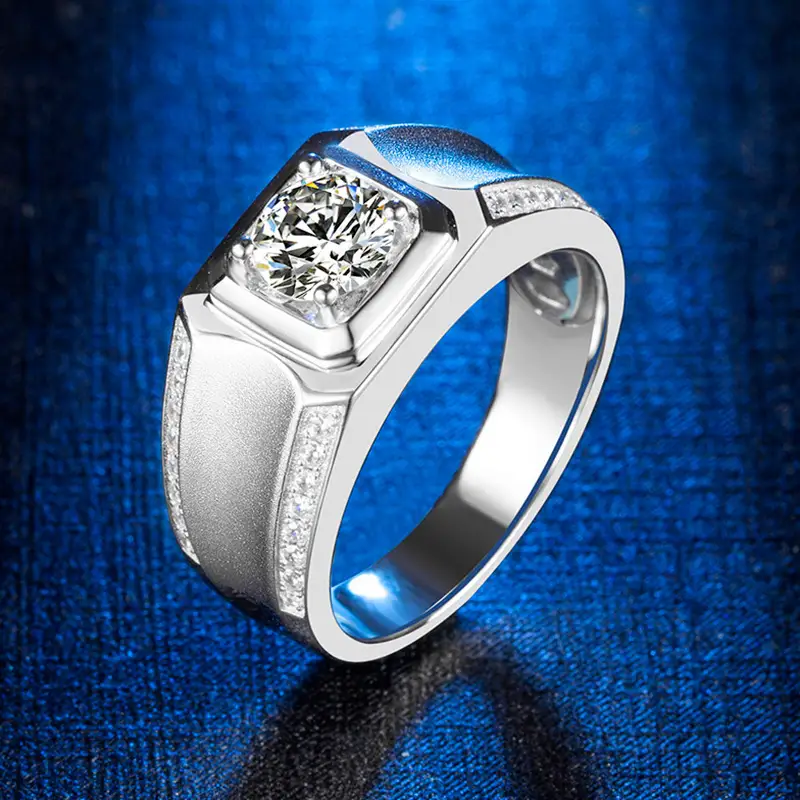 Men's Moissanite Ring with GRA Certificate 6