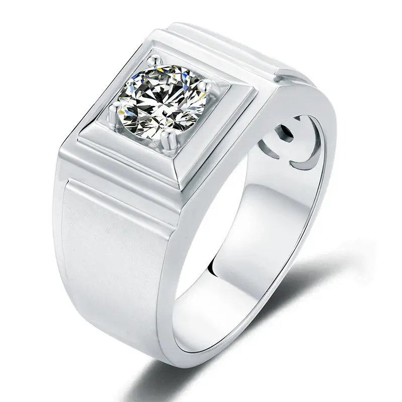 M73A Classics 1ct Moissanite الذهب الأبيض مطلي 925 الجنيه الفضي رنين 1