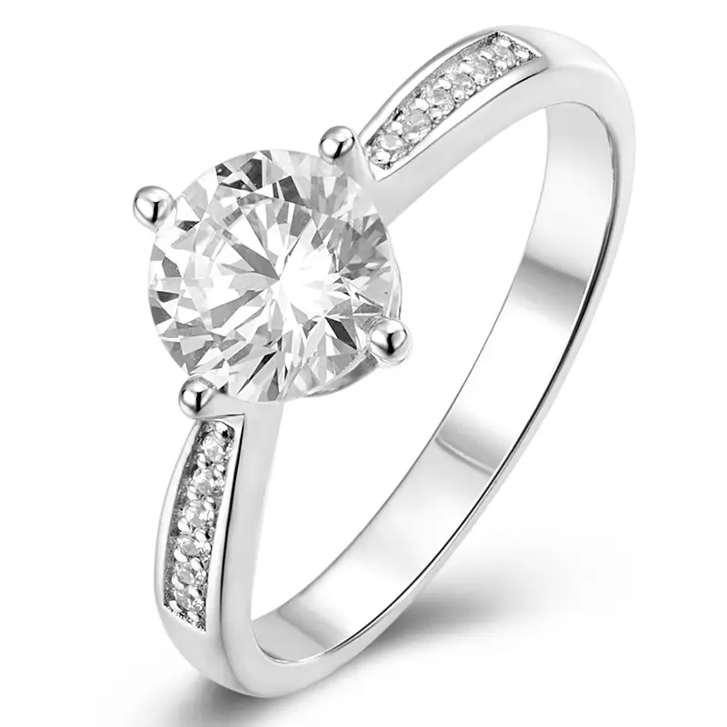 M02B Micro intarsio a quattro artigli 1ct moissanite oro anello solitario in argento sterling 1