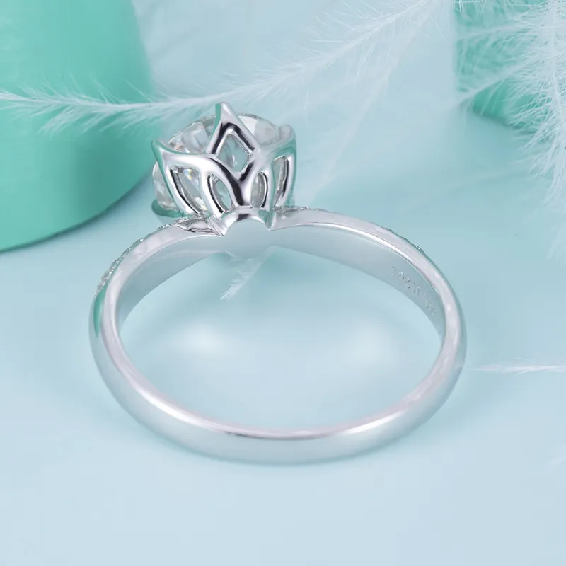 white gold moissanite ring at Wholesale Prices | Messi Jewelry 6
